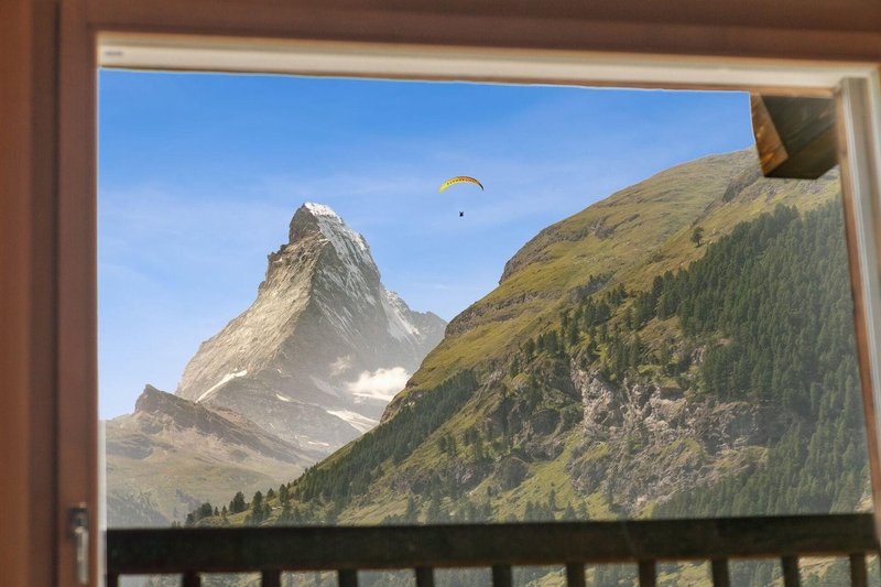Ausblick der Einliegerwohnung aufs Matterhorn
