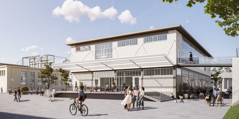 Durolux-Gebäude: Fassade am Trafoplatz