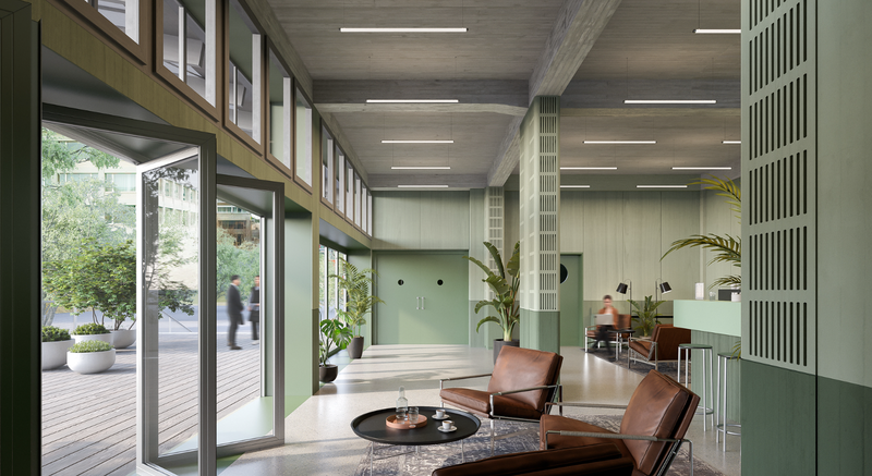 Empfangsbereich mit Terrasse (Einheit D04)