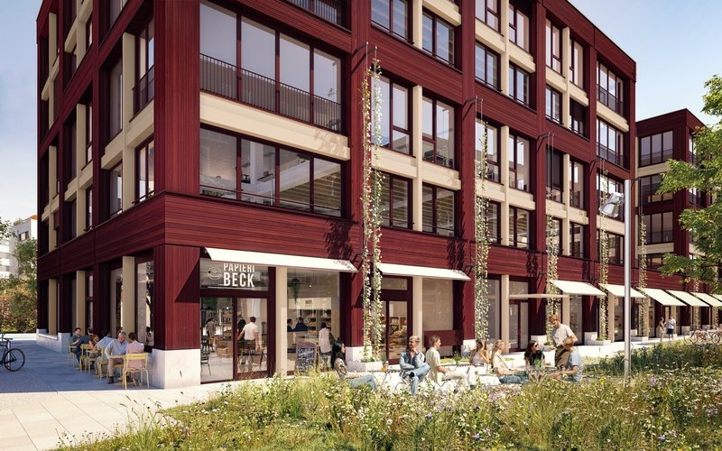 Gastroangebote, Einkaufsmöglichkeiten und weitere Annehmlichkeiten liegen direkt vor der Haustüre.