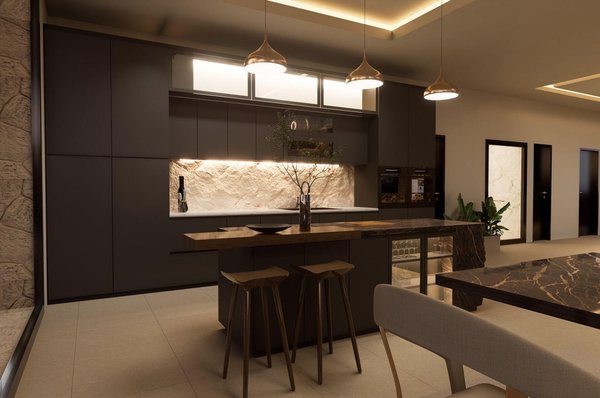 Offene Küche mit Kochinsel