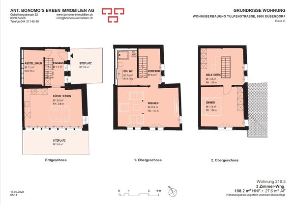 Grundriss Wohnung 210.5, TP10 EG