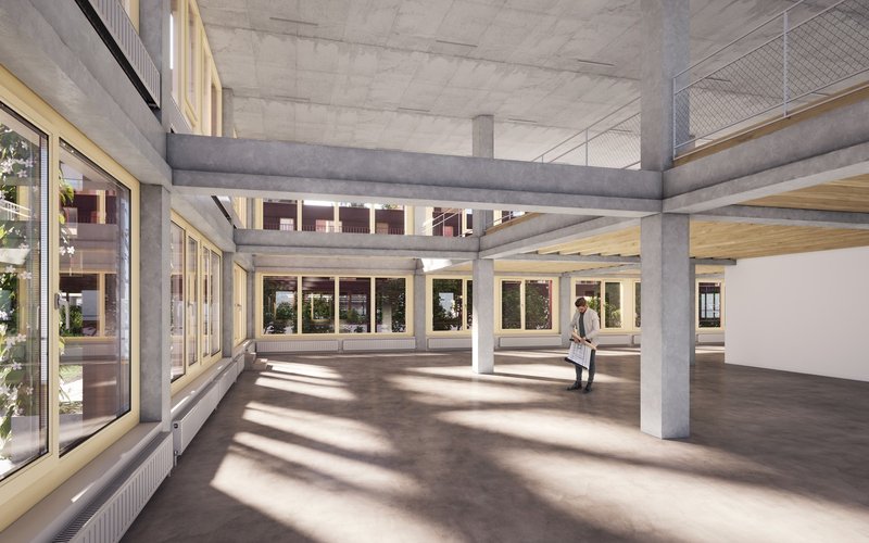 Mietfläche mit teilweisem Zwischenboden