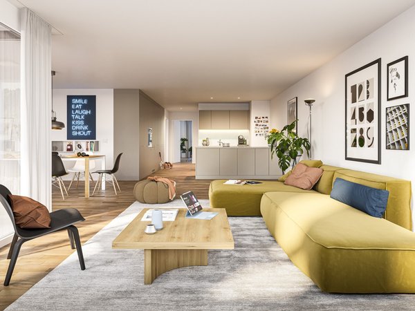 Visualisierung Terra Wohn- und Essbereich