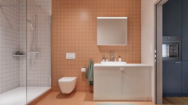 Nasszelle Dusche/WC - Rendering