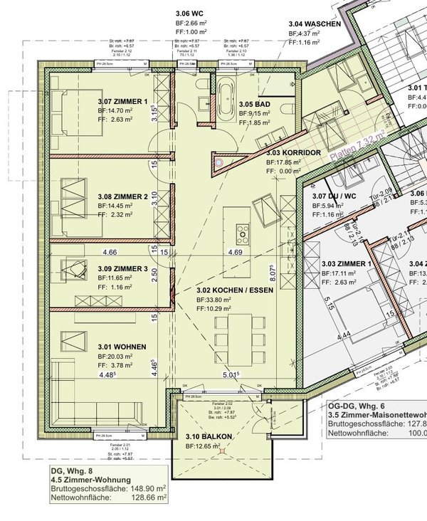 Grundriss 4.5 Whg DG
