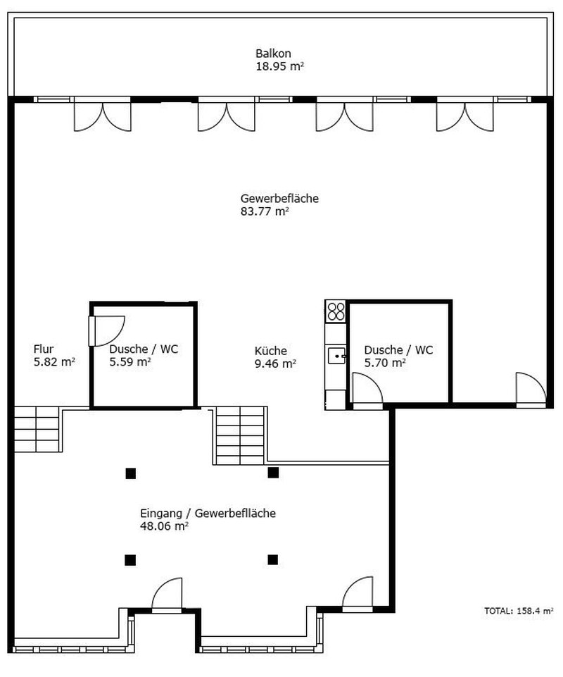 Grundriss A.1.01 + A.1.02 (Visualiserung Büro)