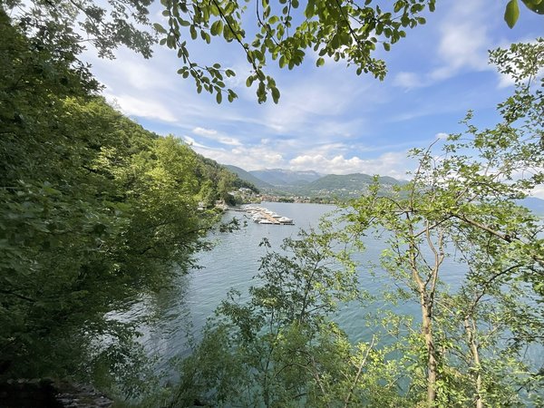 Blick vom Wanderweg auf Caslano