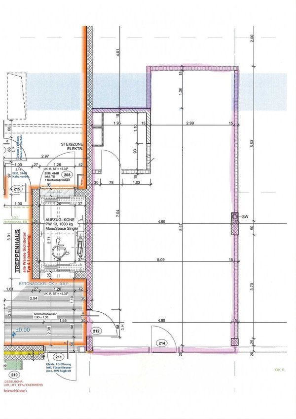 Vermietung Grundriss Plan Laden klein EG Ost LU35