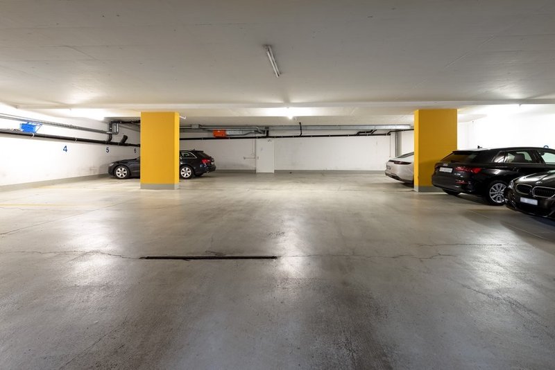 Einstellhalle mit Zugang zur Wohnung