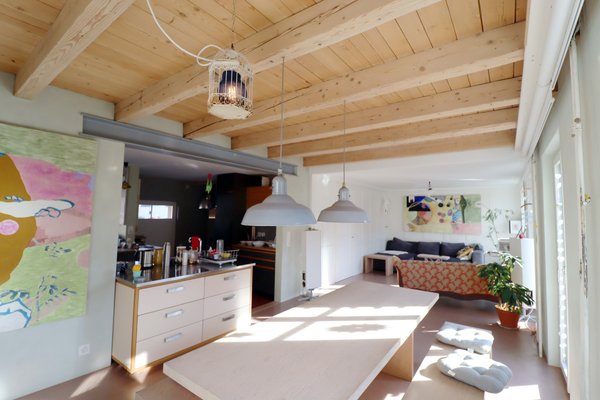 Wohnzimmer mit Kochinsel