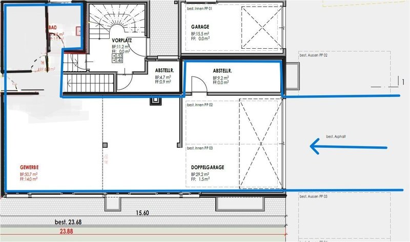 Grundriss vorne (blau)