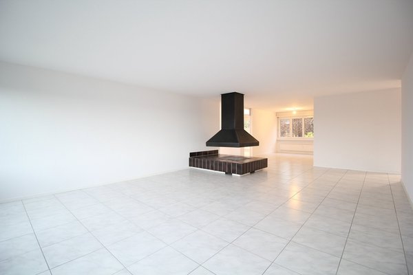 Wohnzimmer mit offenem Cheminée