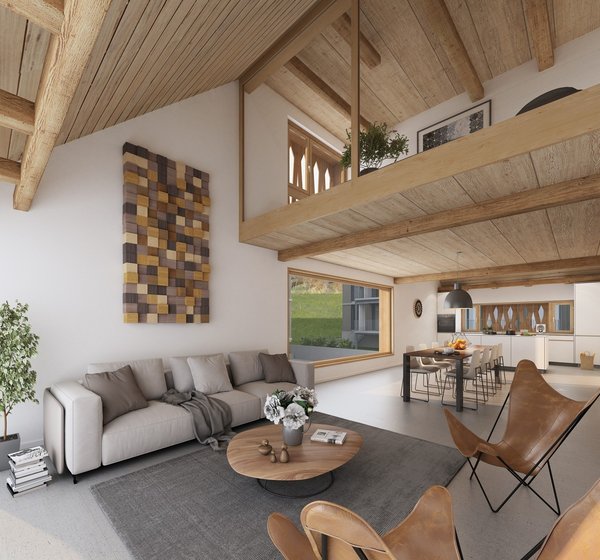 Wohn- und Essbereich mit Galerie OG