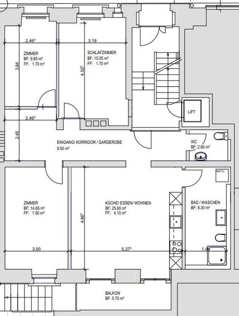 Grundrissplan / plan d'appartement