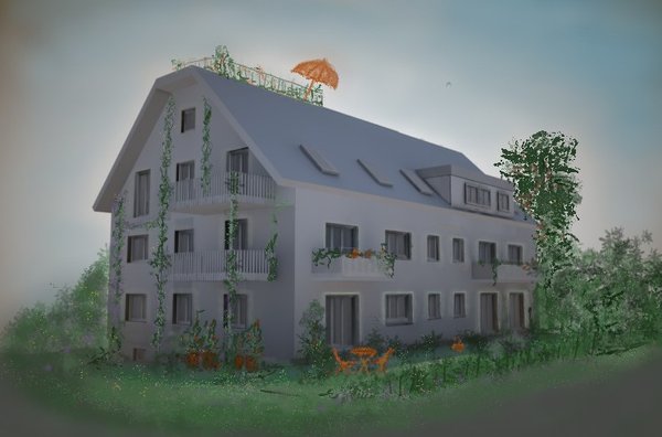 Visualisierung des Hauses nach dem Dachausbau