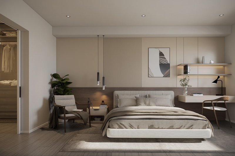 Schlafzimmer mit Ankleidebereich