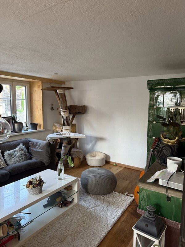 Wohnzimmer mit Kachelofen EG
