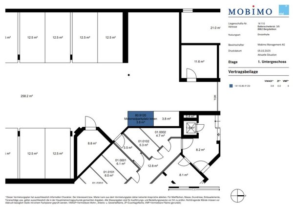 Grundriss Motorradparkplatz