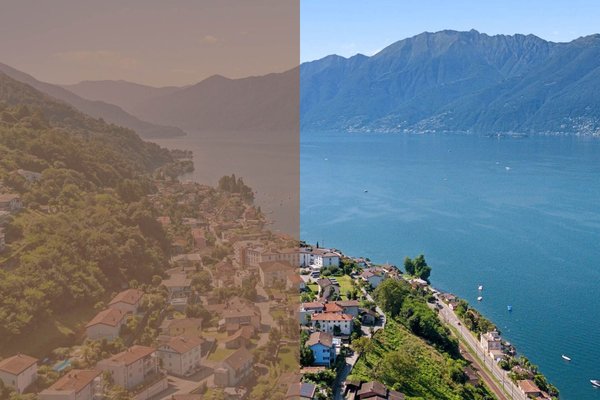 Drohnenaufnahme mit Seesicht