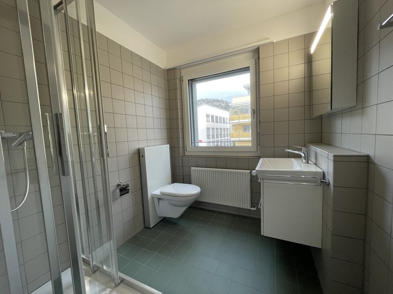 Nasszelle mit Dusche und Toilette