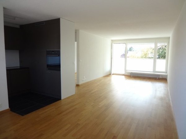 Wohnzimmer, Küche und Balkon