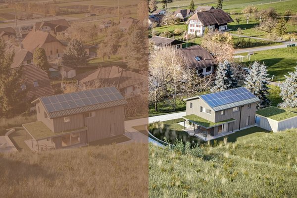 Aussenansicht der beiden Einfamilienhäuser