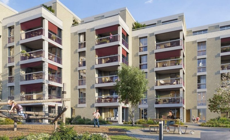 Visualisierung Hausansicht Balkonseite