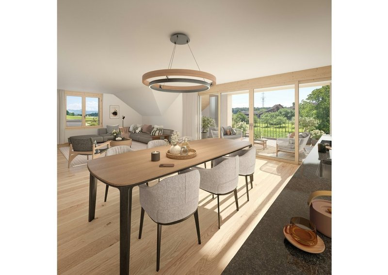 Wohn-/Essbereich mit herrlicher Aussicht!