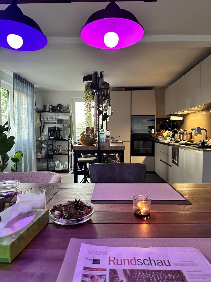 Küche / Wohnbereich  Offene, moderne Küche mit hochwertigen Geräten und viel Tageslicht