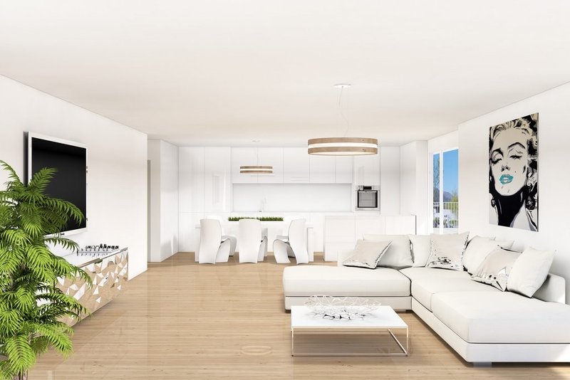 Wohnzimmer und Kueche