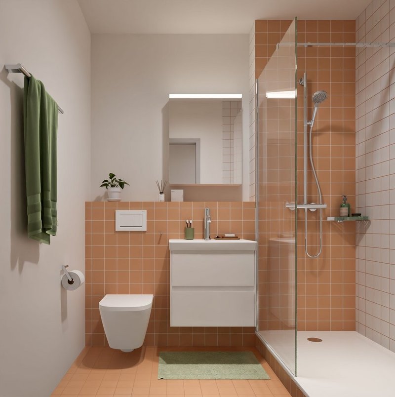 Nasszelle Dusche/WC - Rendering