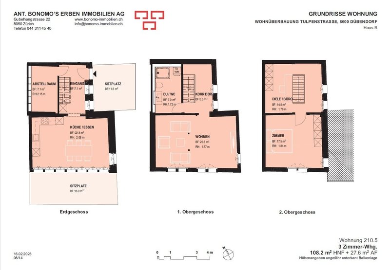 Grundriss Wohnung 210.5, TP10 EG