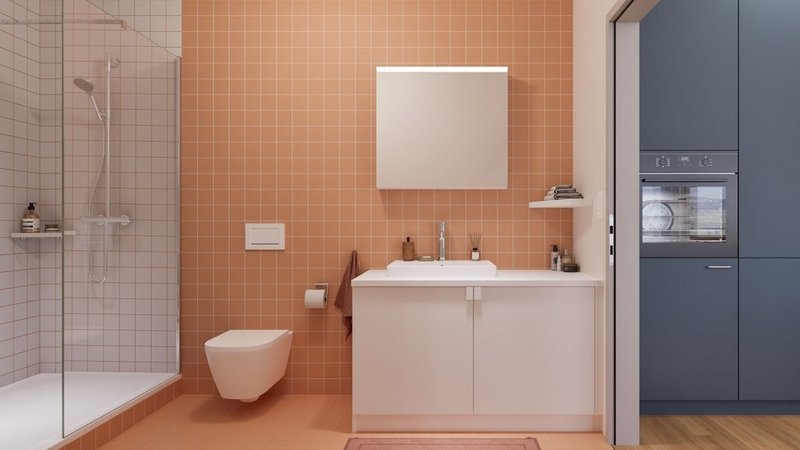 Nasszelle Dusche/WC - Rendering