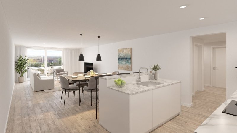 Eleganter Wohnbereich mit offener Küche