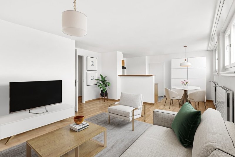 Pièce de vie (exemple d'ameublement)