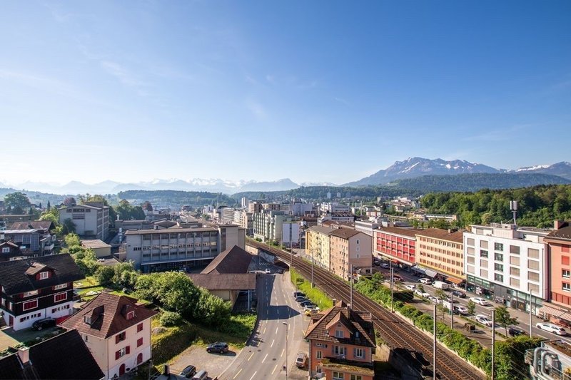 Sicht vom Balkon. View from the Balcony