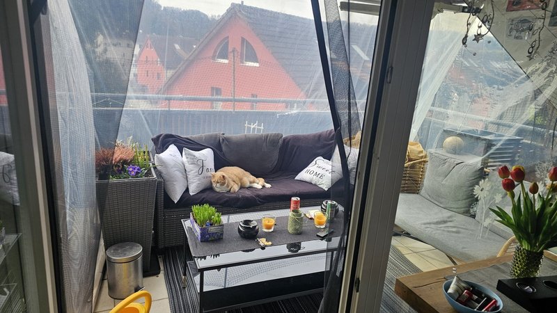 Balkon mit Hülle