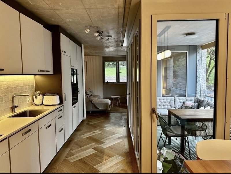 Main living area and kitchen